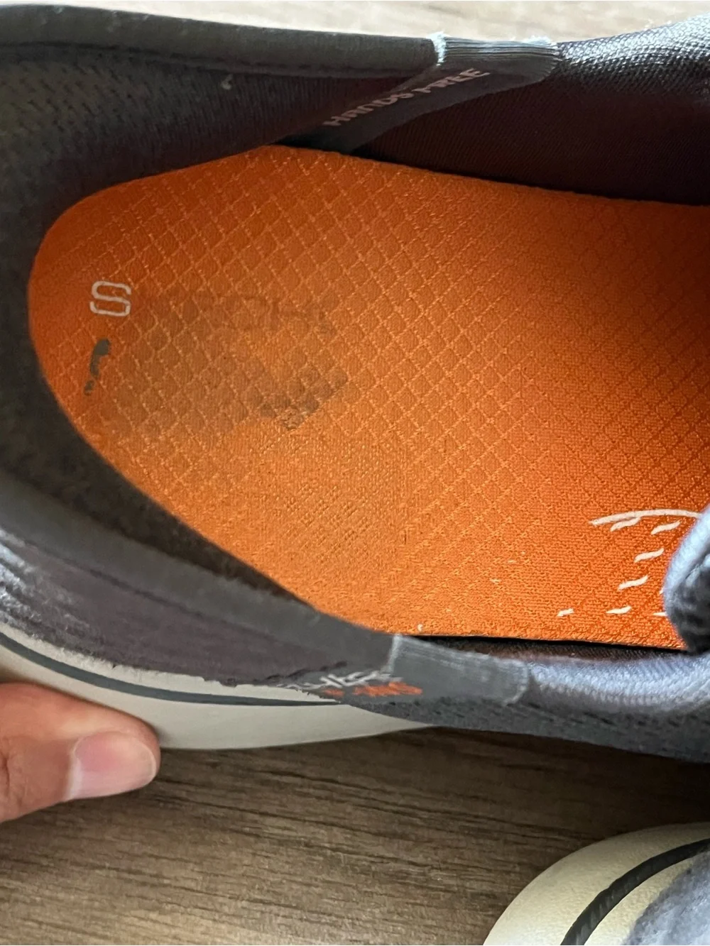 Skechers Slip-Ins GOWALK Arch Fit Idyllic Charcoal and Orange 216116 Size 9 FLAW